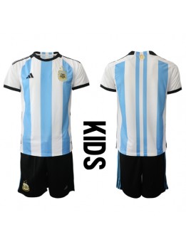 Billige Argentina Hjemmedraktsett Barn VM 2022 Kortermet (+ Korte bukser)
